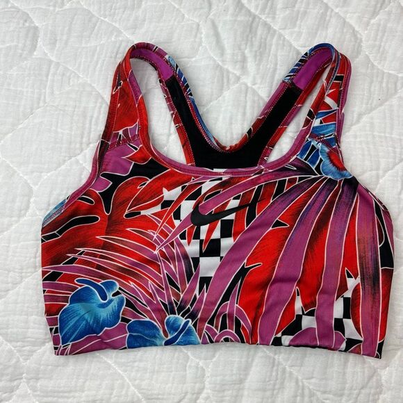Nike Hyper Femme Floral Sports Bra Medium Multicolor Dri-FIT Racerback - Picture 2 of 6